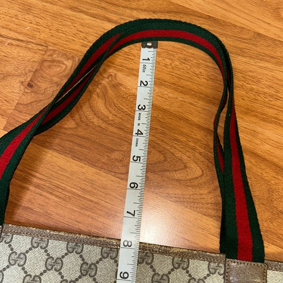 Authentic Vintage Gucci PVC Large Tote Bag with Web Handles - Picture 12 of 16